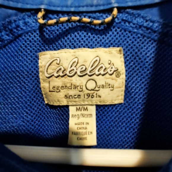 Cabelas Signet Angler Vented  Chevy Emblem Rolled Sleeves Fishing Shirt Size M - Picture 5 of 10